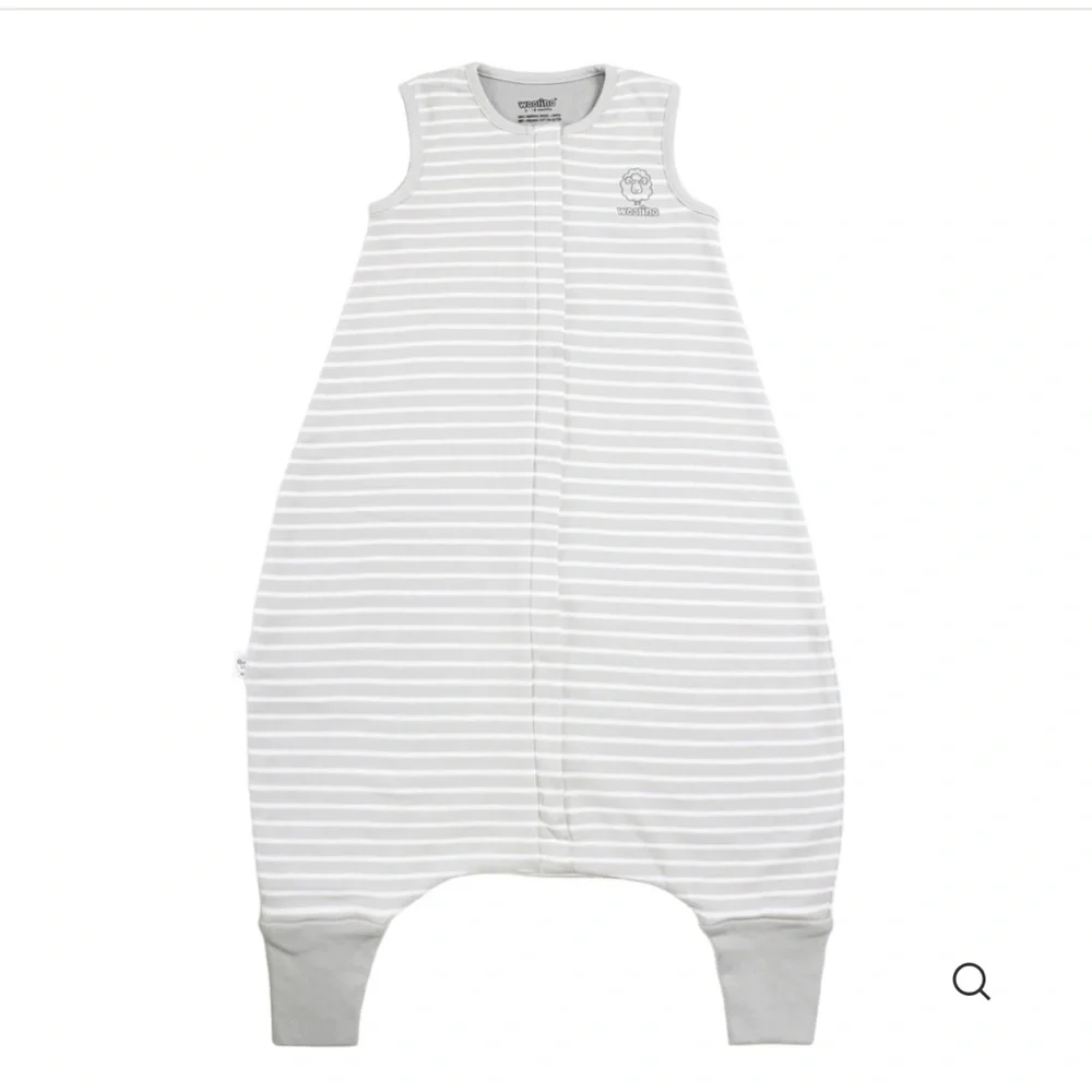 Woolino 4 Season Sleep Bag w/ Feet, Merino Wool & Organic Cotton, Birch Gray - Picture 6 of 10